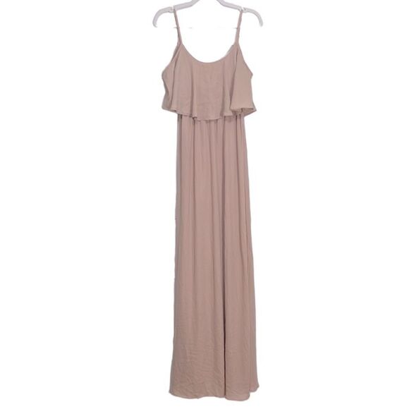 Show Me Your MuMu Pale Pink Caitlin Ruffle Formal Maxi Dress Size Medium - Picture 2 of 10